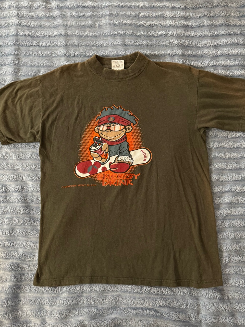 Vintage B&C Brown Graphic Snowboard Tee - Size M
